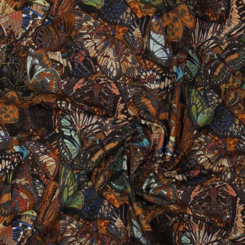 French Terry Digital Schmetteringe - dunkelgrau