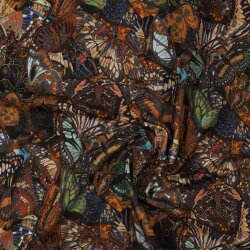 French Terry Digital Butterflies - dark grey