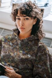 French Terry Digital Schmetteringe - dunkelgrau