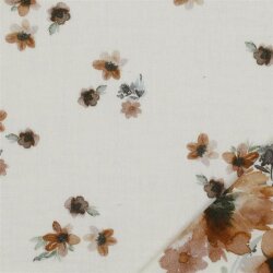 Muslin Digital small flowers - old white