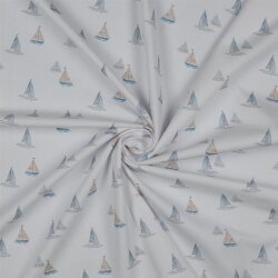 Jersey di cotone Digital Organic BOAT - bianco