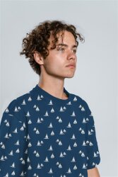 Jersey de coton Digital Organic BOAT - blanc