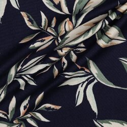 Canvas leaves - dark blue