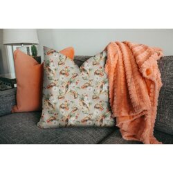 Canvas Digital Papayas - light grey linen look