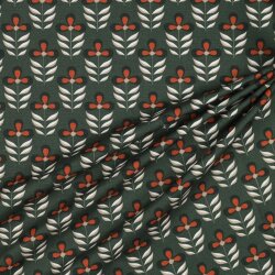 Canvas WATERDICHTE bloemen - oud groen