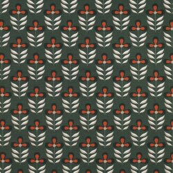 Canvas WATERDICHTE bloemen - oud groen