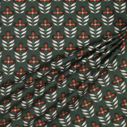 Lienzo Flores WATERPROOF - verde viejo