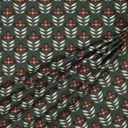 Canvas WATERPROOF flowers - old green