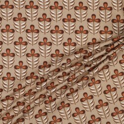 Toile WATERPROOF fleurs - sable