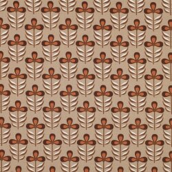 Toile WATERPROOF fleurs - sable