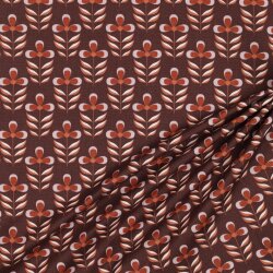Canvas WATERDICHTE bloemen - chocolade
