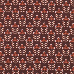 Canvas WATERDICHTE bloemen - chocolade