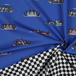 Auto da corsa in popeline di cotone - blu reale