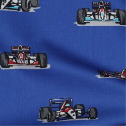 Cotton poplin racing car - royal blue