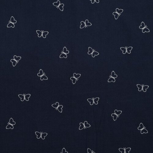 Baby Corduroy Glitter Butterflies - dark blue