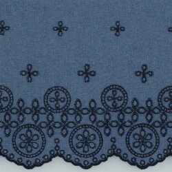 JEANS border embroidered - jeans blue