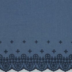 JEANS border embroidered - jeans blue