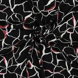 Viskose Jersey Blumen - schwarz