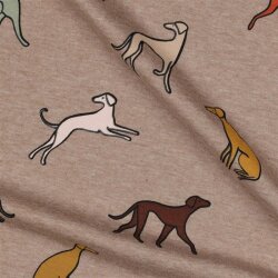Cotton jersey dogs - taupe