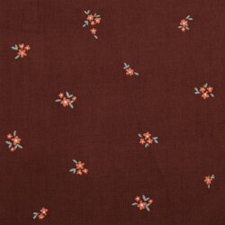 Baby corduroy bloemen - chocolade