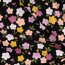 Baby corduroy small flowers - black