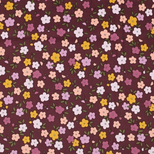 Baby corduroy small flowers - mallow