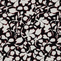 VISCOSE cotton poplin stretch large flowers - black