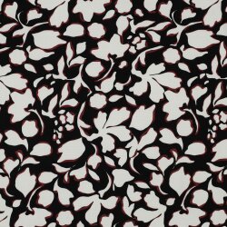 Viskose Popeline Stretch große Blumen - schwarz