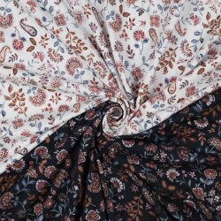 Bavlněný žerzej Digital Paisley Flowers -...