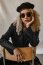 Faux Cuir Metallic Gloss Stretch - noir