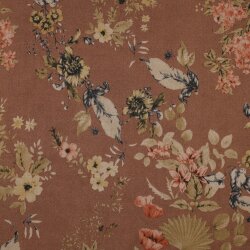SUEDE Stretch Flowers - hazelnut