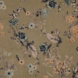 SUEDE Stretch Flowers - lichte altmint