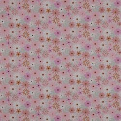 Popeline de coton à fleurs - rose clair