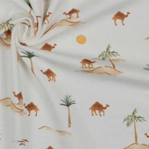 Cotton jersey Digital Safari - antique white