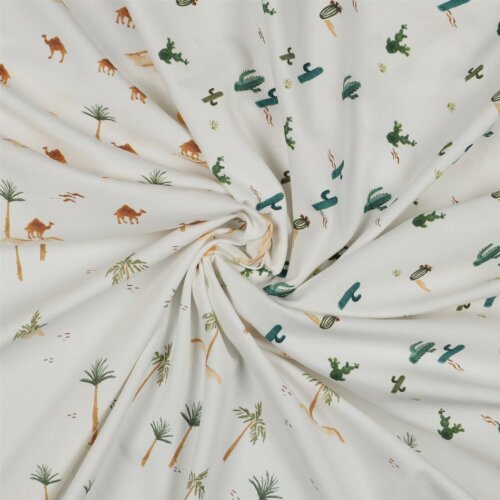 Cotton jersey Digital Safari - antique white