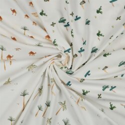 Cotton jersey Digital Safari - antique white