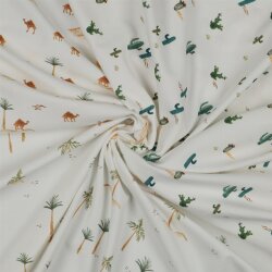 Cotton jersey Digital Safari - antique white