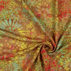 Viskose Popeline Batik Sonnenblume - ocker