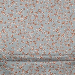 Coated cotton small flower branches - water blue