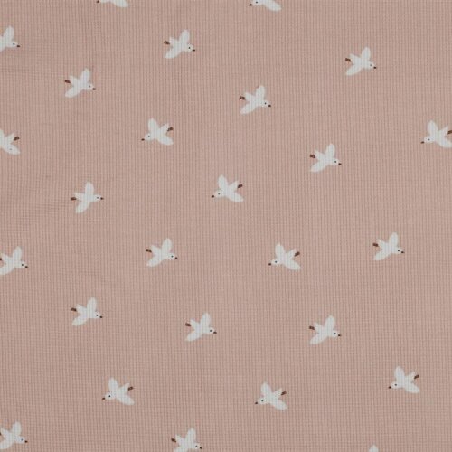 Waffle Jersey Birds - Rosa claro