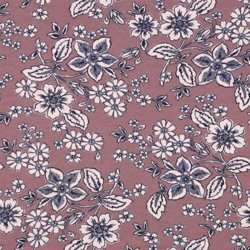 Ganzjahressweat_Soft Blumen - altperlrosa