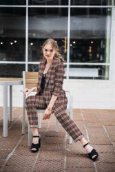 JACQUARD CHECK - viola chiaro