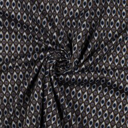 Jacquard gebreide stof - kleurrijk/bruin/blauw