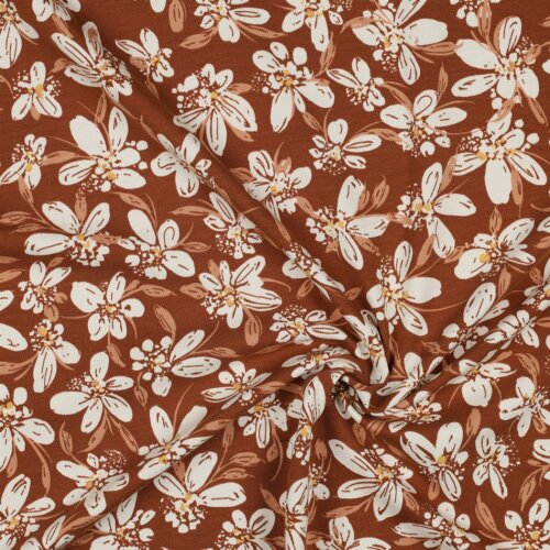 French Terry flowers - hazelnut