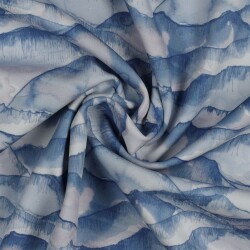 Softshell Digital Snow Mountains - light blue