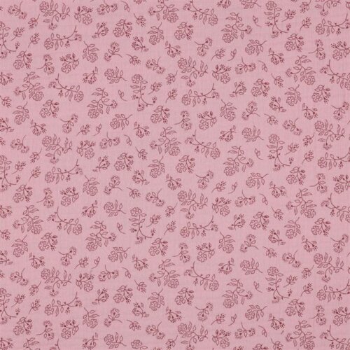 Mousseline petites fleurs de mai - rose froid