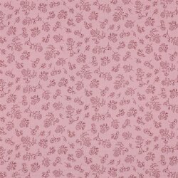 Mousseline petites fleurs de mai - rose froid