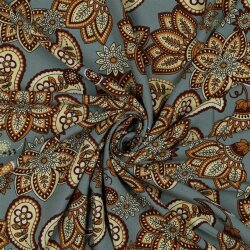 Viskose_Popeline Paisley Ornamente - nilblau