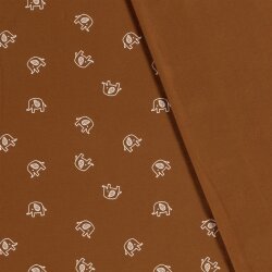 Baumwolljersey Elefanten karamell