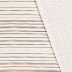 Cotton jersey colorful stripes cream
